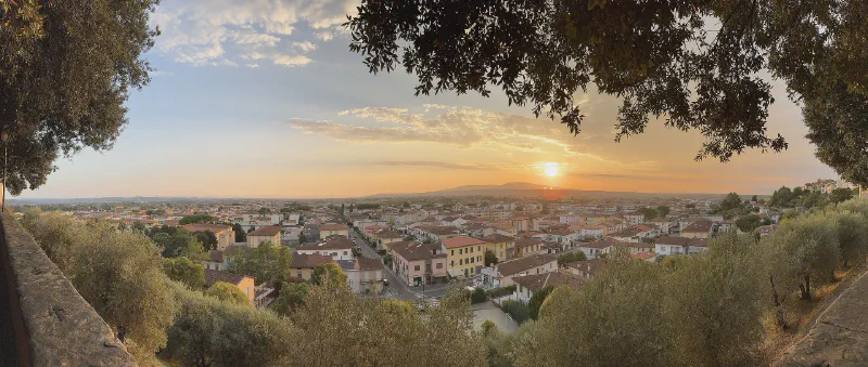Golden Hour Over the Town